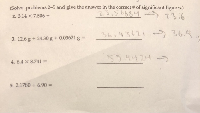 Solved (Solve problems 2-5 and give the answer in the | Chegg.com