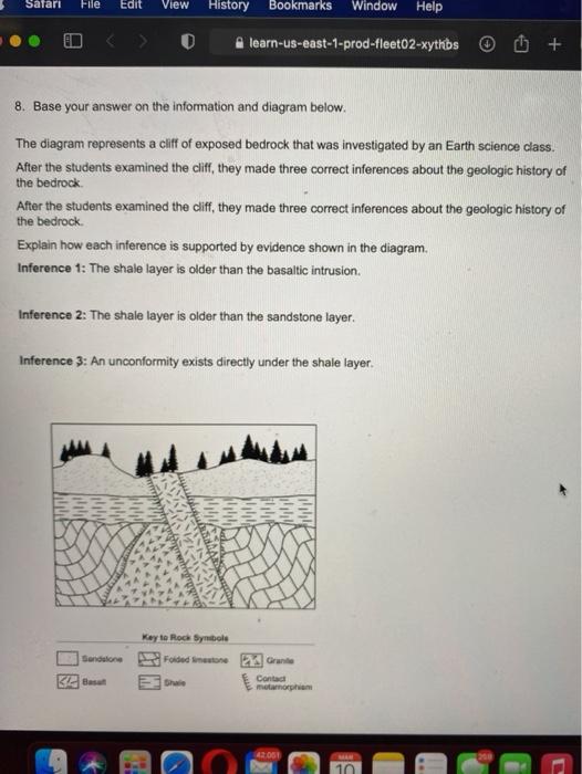 Solved 2. The diagram below represents a geologic cross | Chegg.com