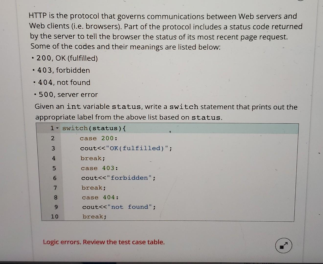 Solved HTTP is the protocol that governs communications | Chegg.com