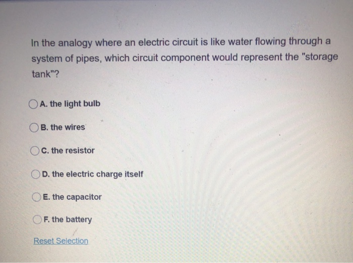 Water circuit analogy to electric circuit