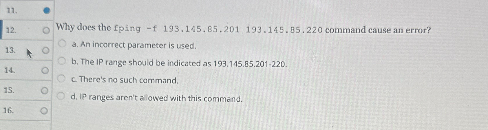 Solved Why does the fping -f 193.145.85.201 193.145.85.220 | Chegg.com