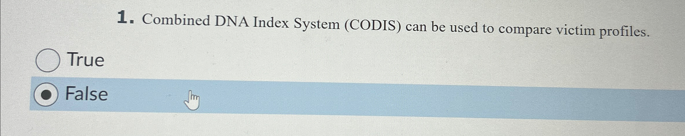 Solved Combined DNA Index System (CODIS) ﻿can be used to | Chegg.com