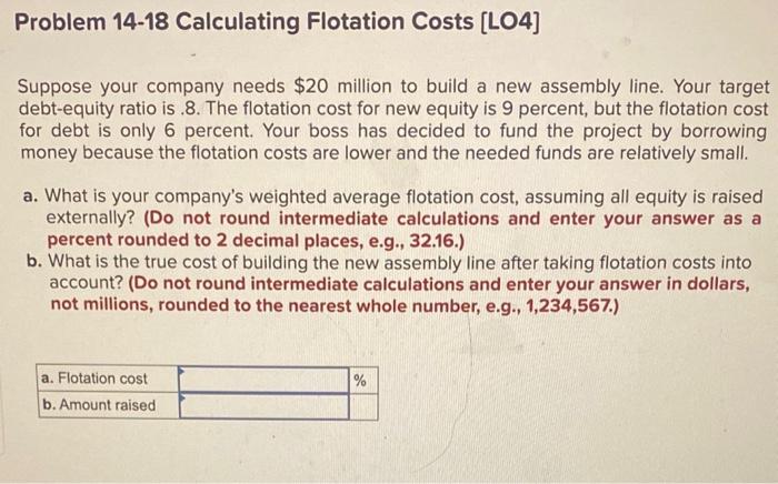 Solved Suppose your company needs $20 million to build a new | Chegg.com