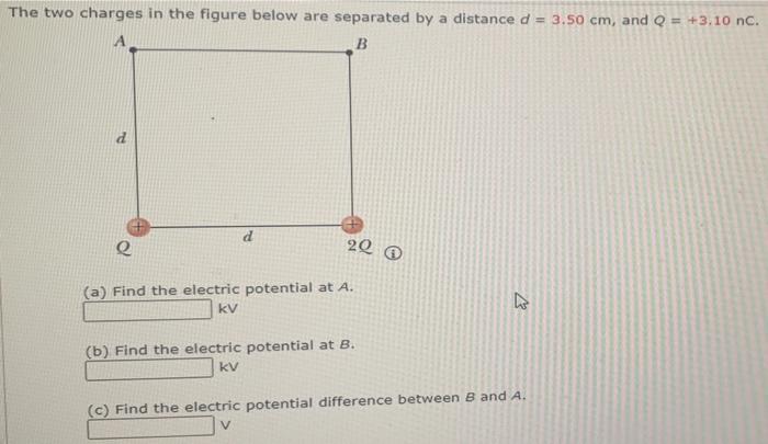 Solved The Two Charges In The Figure Below Are Separated By | Chegg.com