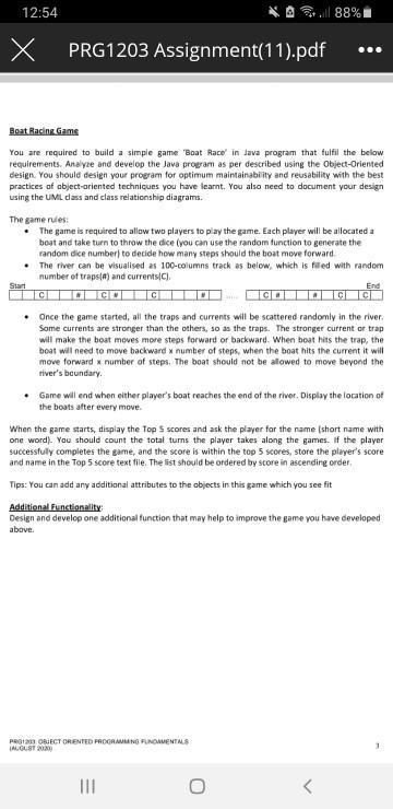 Boat Racing Game You are required to build a simple | Chegg.com