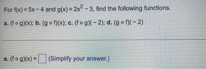 Solved For f(x) = 4x and g(x)=x+ 3, find the following | Chegg.com