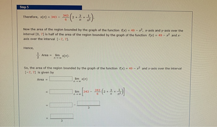 Solved Step 5 343 Therefore S N 343 6 2 N Now The Chegg Com