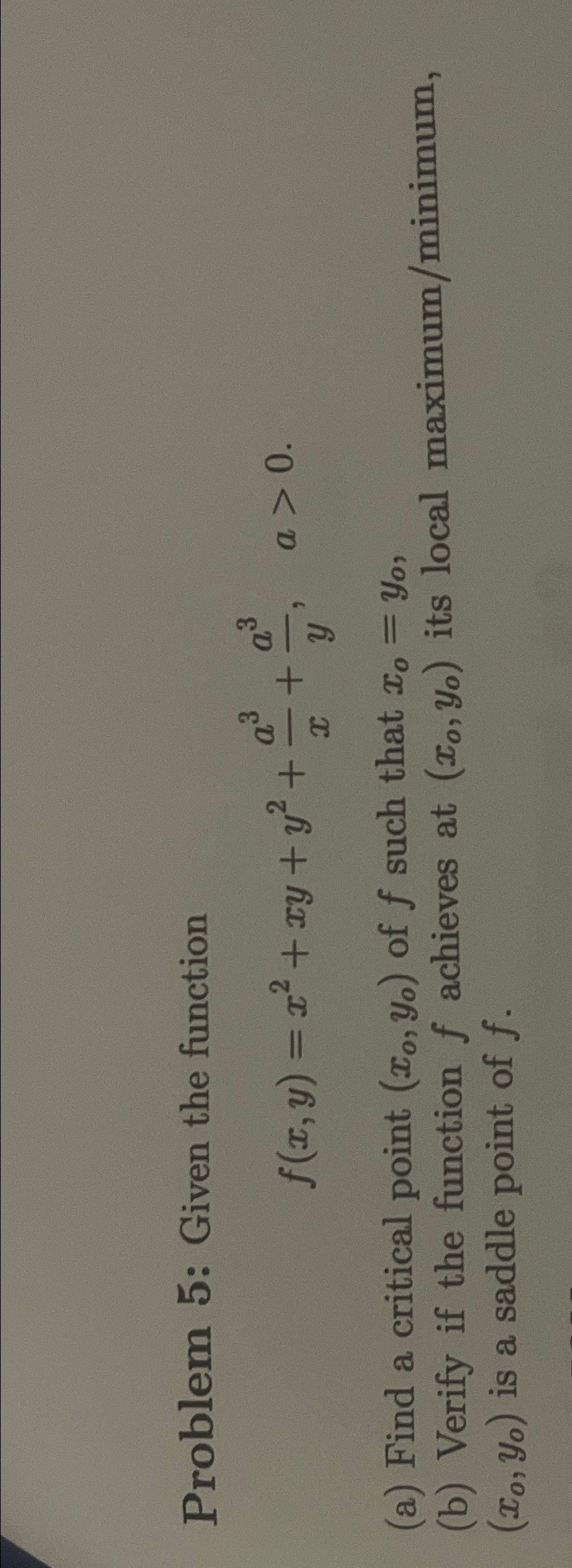 Solved Problem 5: Given the | Chegg.com