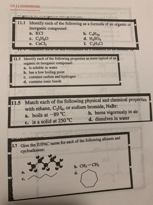 Solved CH 11 HOMEWORK 11.1 Identify each of the following as | Chegg.com