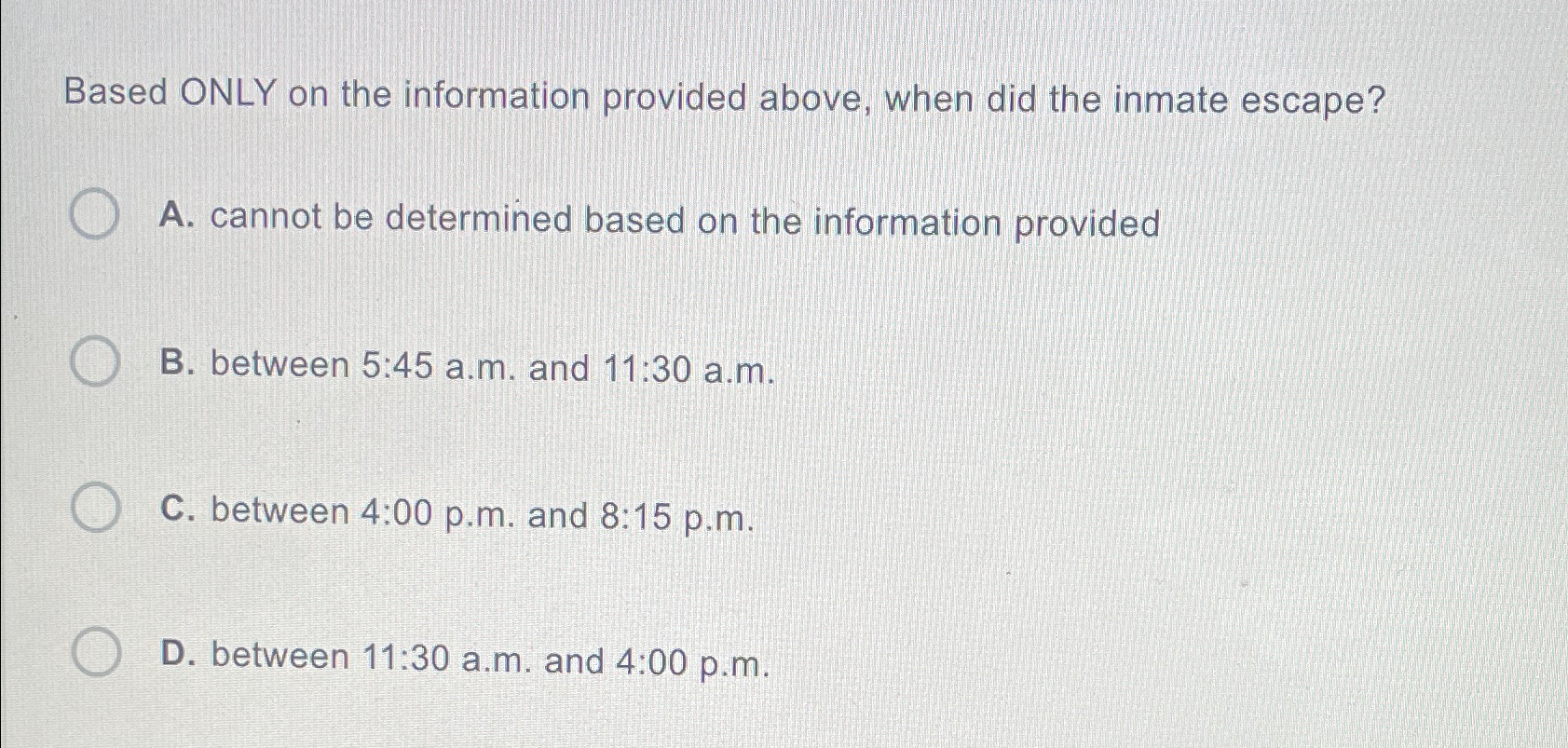 Solved Based ONLY on the information provided above, when | Chegg.com