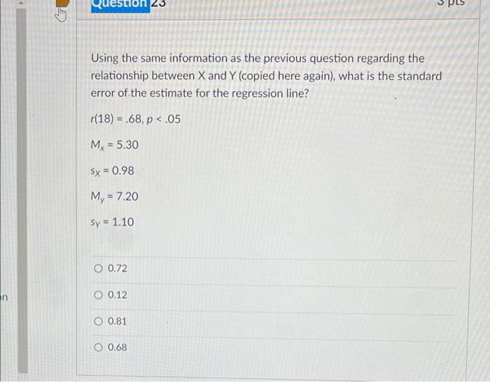 Solved Question 22 3 pts Given the following information | Chegg.com