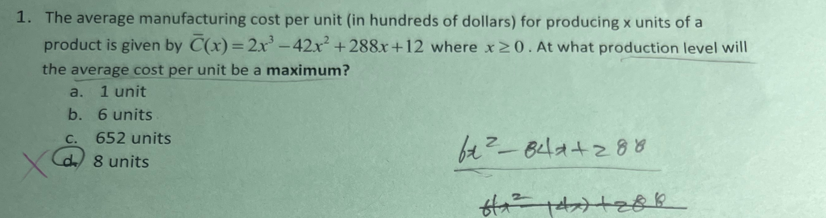 solved-the-average-manufacturing-cost-per-unit-in-hundreds-chegg