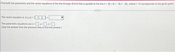 Solved Find both the parametric and the vector equations of | Chegg.com