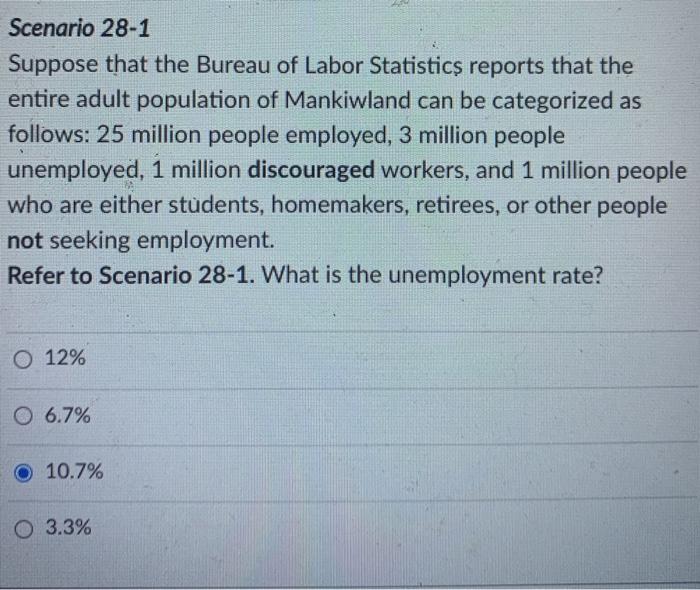 Solved Scenario 28-1 Suppose That The Bureau Of Labor | Chegg.com