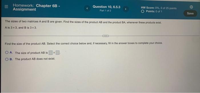 Solved Homework: Chapter 6B - Assignment Question 10, 6.5.3 | Chegg.com