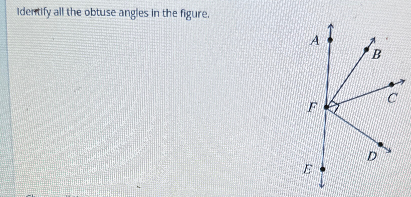 Solved Idertify all the obtuse angles in the figure. | Chegg.com