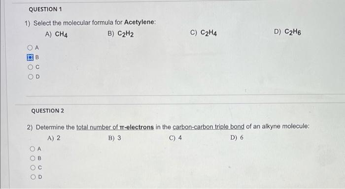 Solved QUESTION 1 1 Select the molecular formula for Chegg