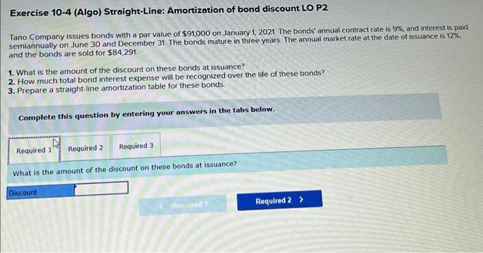 Solved Exercise 10-4 (Algo) Straight-Line: Amortization Of | Chegg.com