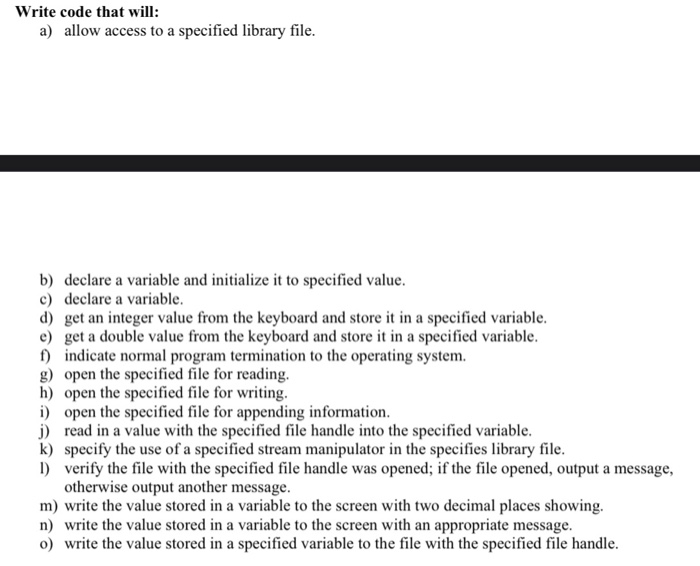 Solved Write code that will: a) allow access to a specified | Chegg.com