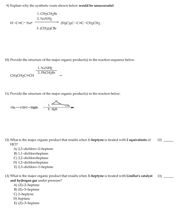 Solved 9) Explain why the synthetic route shown below would | Chegg.com