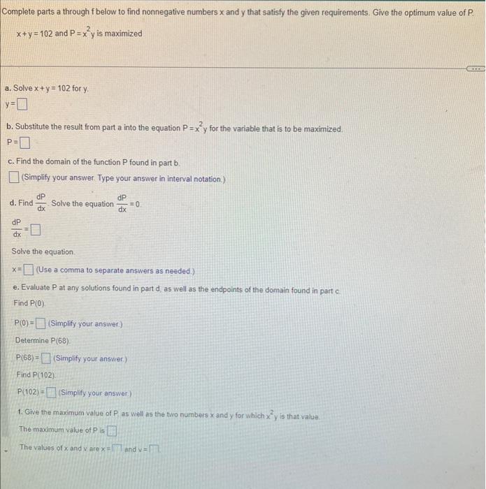 Solved Complete Parts A Through F Below To Find Nonnegative | Chegg.com