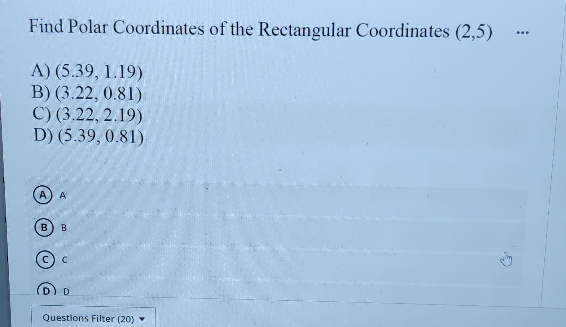 Rectangular Coordinate Question Find Polar Coordinates of the Rectangular Coordinates | Chegg.com