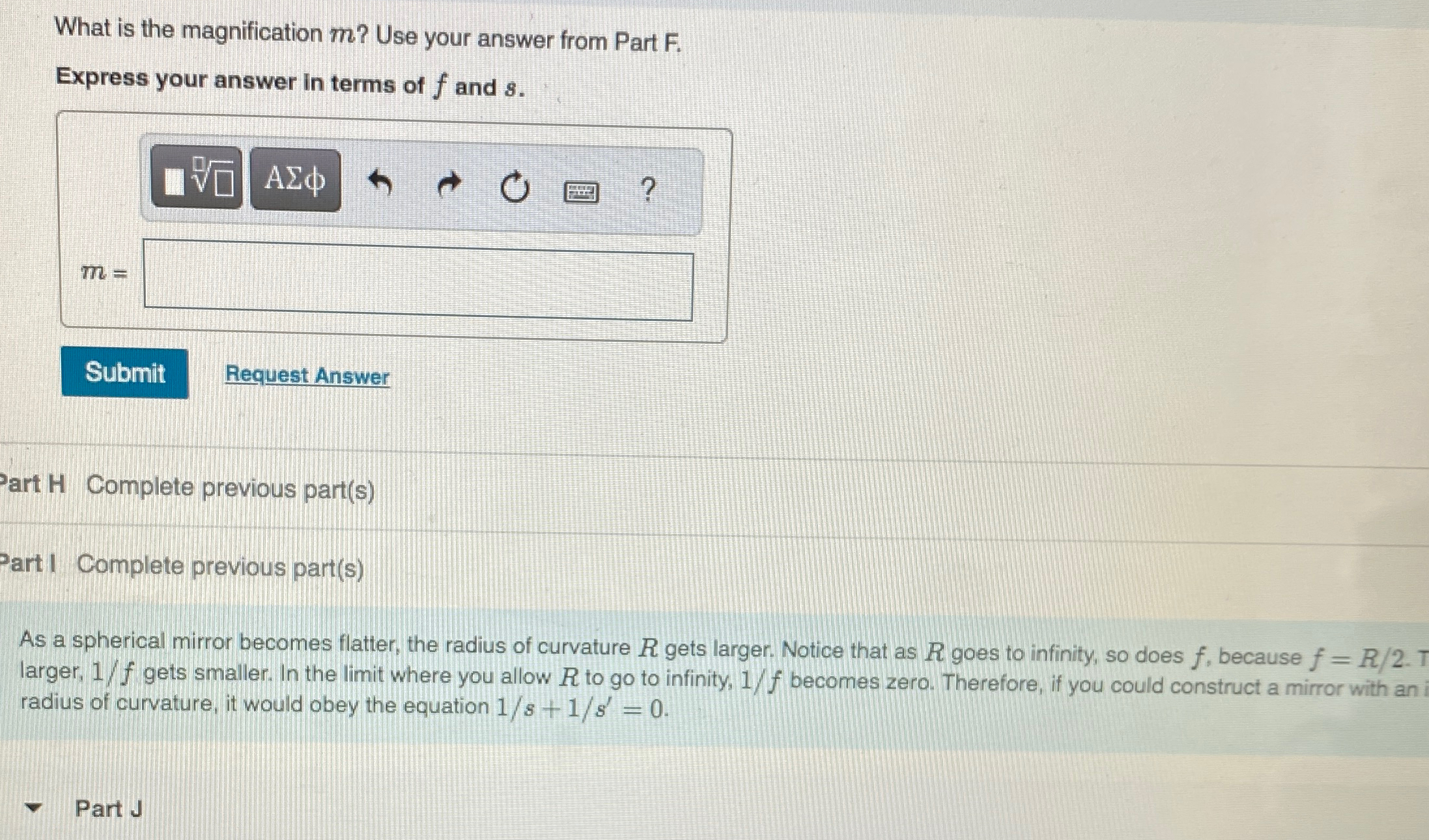Solved What is the magnification m ? ﻿Use your answer from | Chegg.com