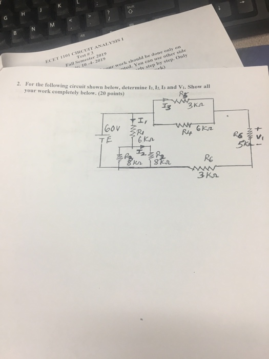 Solved ECET 1101 CIRCUIT ANALYSIS Test Fall Semester 2019 10