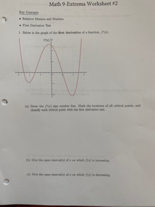 Solved Math 9-Extrema Worksheet #2 Key Concepts . Relative | Chegg.com