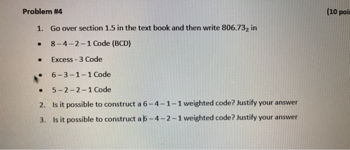 (10 poit Problem #4 1. Go over section 1.5 in the | Chegg.com