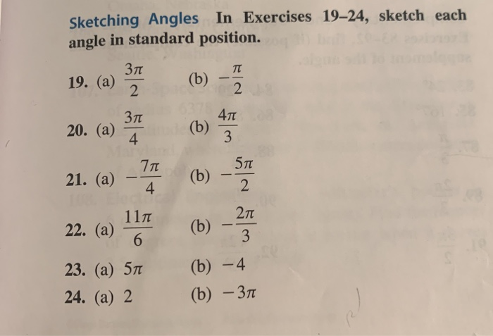 Solved Sketching Angles In Exercises 19 24 Sketch Each Chegg Solved Sketching Angles In Exercises 19 24 Sketch Each Chegg