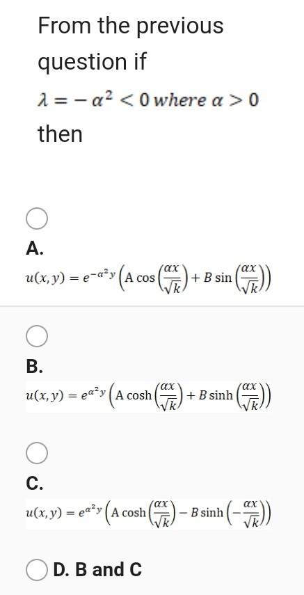 Solved Consider The Pde 02u Di K K 0 Dh2 Du By Separ Chegg Com