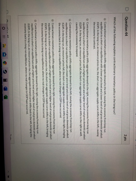 Solved D Question 44 2 pts Which of the following explains | Chegg.com
