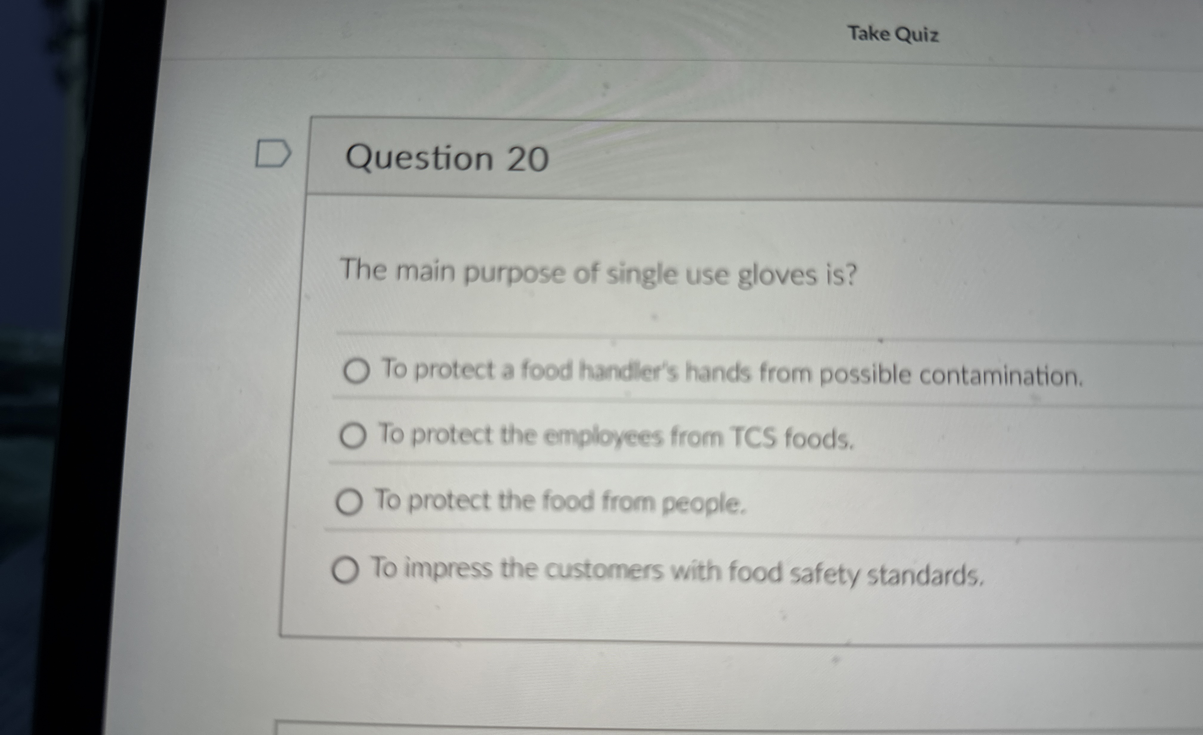 Solved Question 20The main purpose of single use gloves | Chegg.com