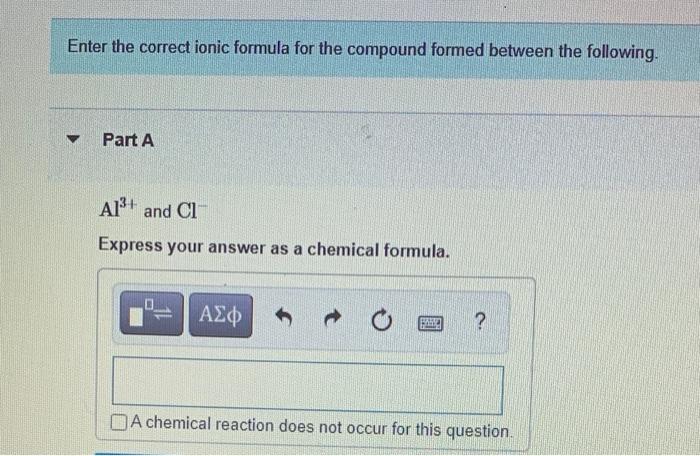 Solved Enter the correct ionic formula for the compound | Chegg.com