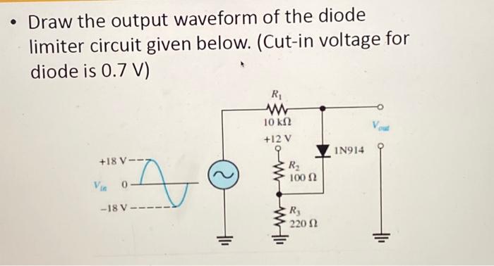 Solved Draw the output waveform of the diode limiter circuit | Chegg.com