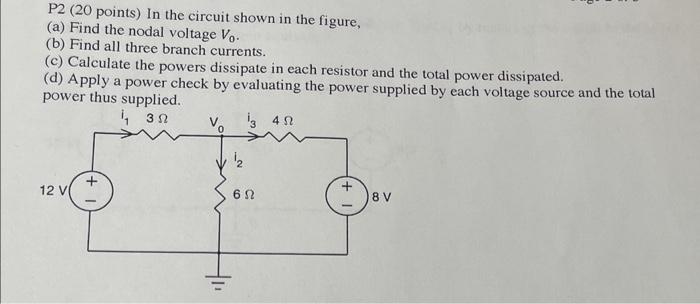 Solved P2 (20 points) In the circuit shown in the figure, | Chegg.com