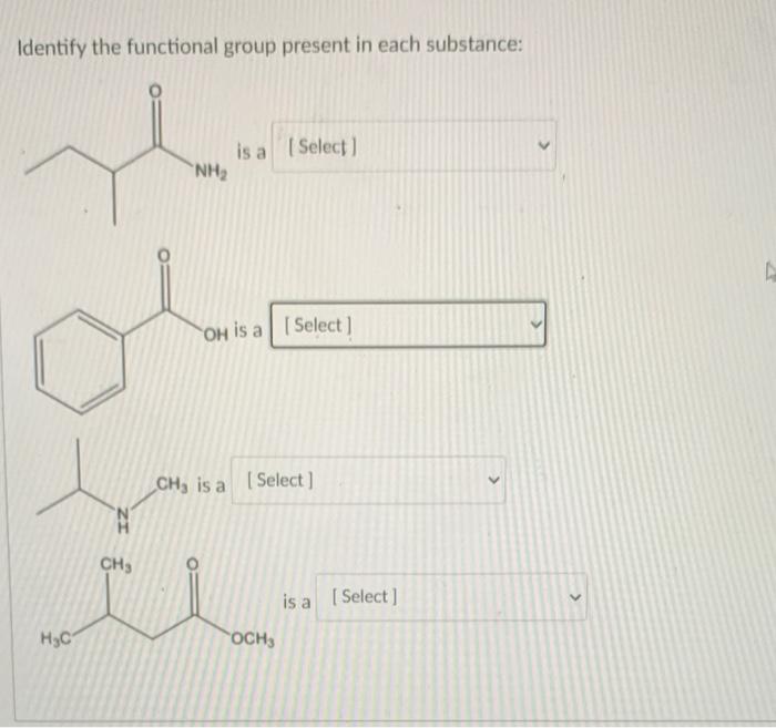 Solved Identify the functional group present in each | Chegg.com