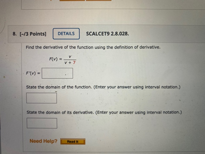 Solved 5. [-13 Points] DETAILS SCALCET9 2.8.022. Find The | Chegg.com