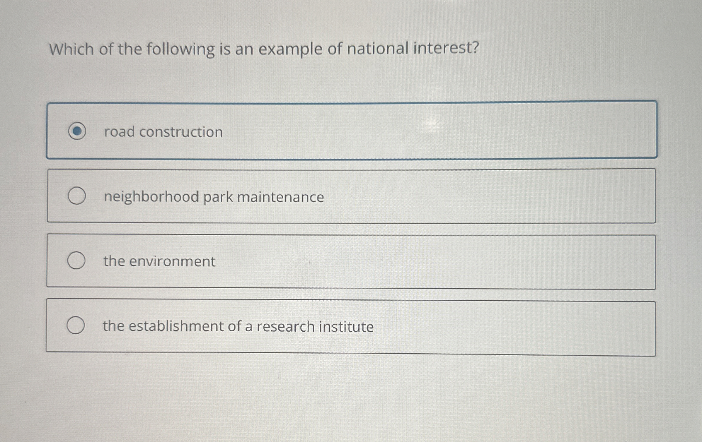 Solved Which of the following is an example of national | Chegg.com