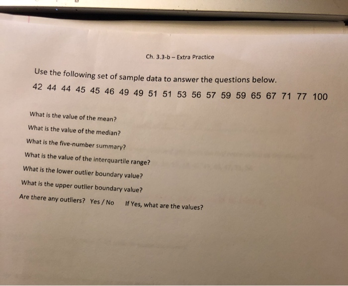 Solved Ch. 3.3-b-Extra Practice Use the following set of | Chegg.com