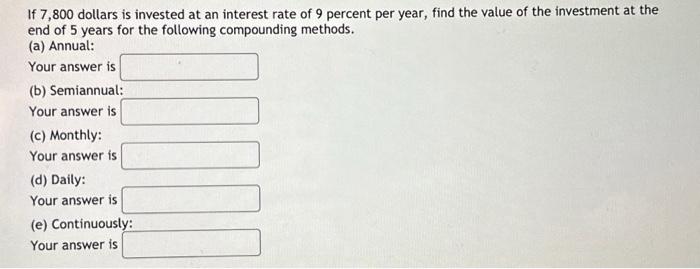 1000 dollars at 7 percent interest