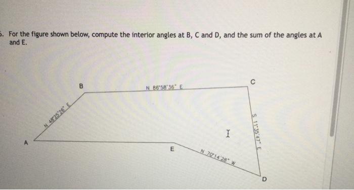 Solved 5. For the figure shown below, compute the interior | Chegg.com