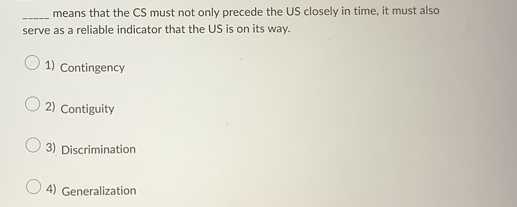Solved means that the CS must not only precede the US | Chegg.com