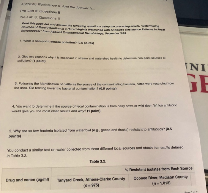 Antibiotic Resistance Il And the Answer Is...