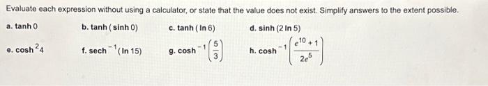 Solved Evaluate each expression without using a calculator, | Chegg.com