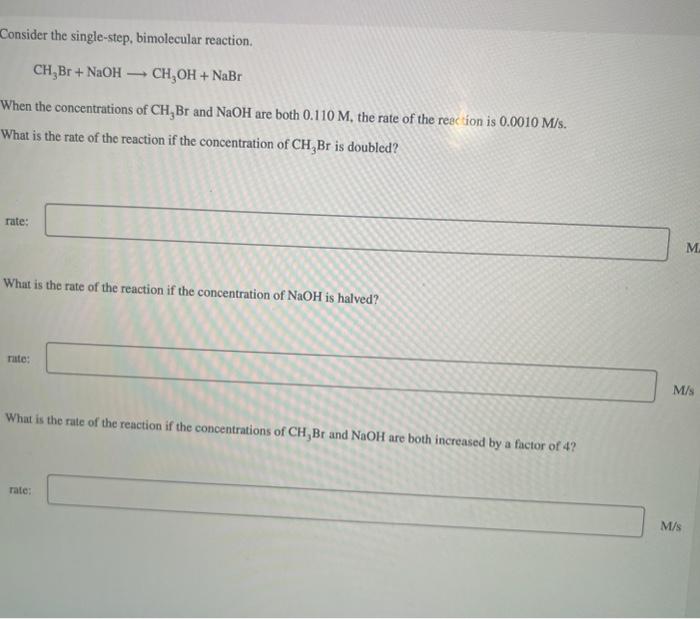 Solved Consider The Single-step, Bimolecular Reaction. | Chegg.com