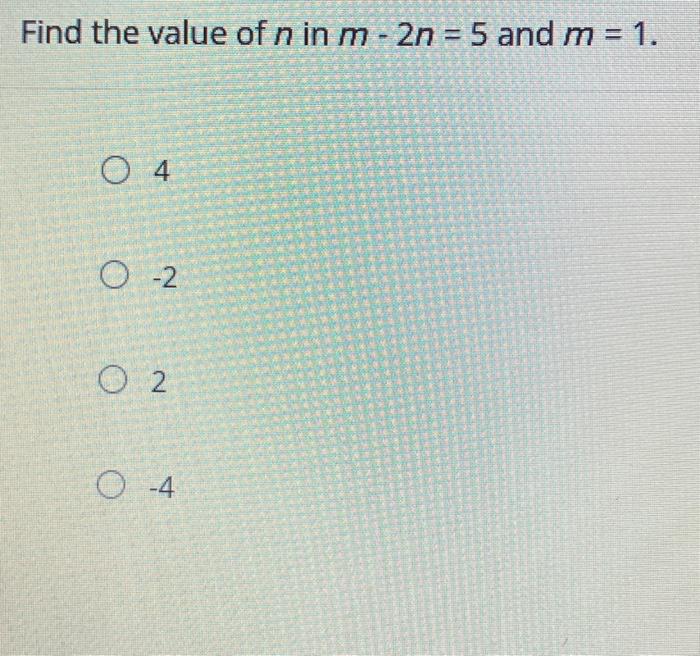 find the value of 12n 6m where n 2 and m 4