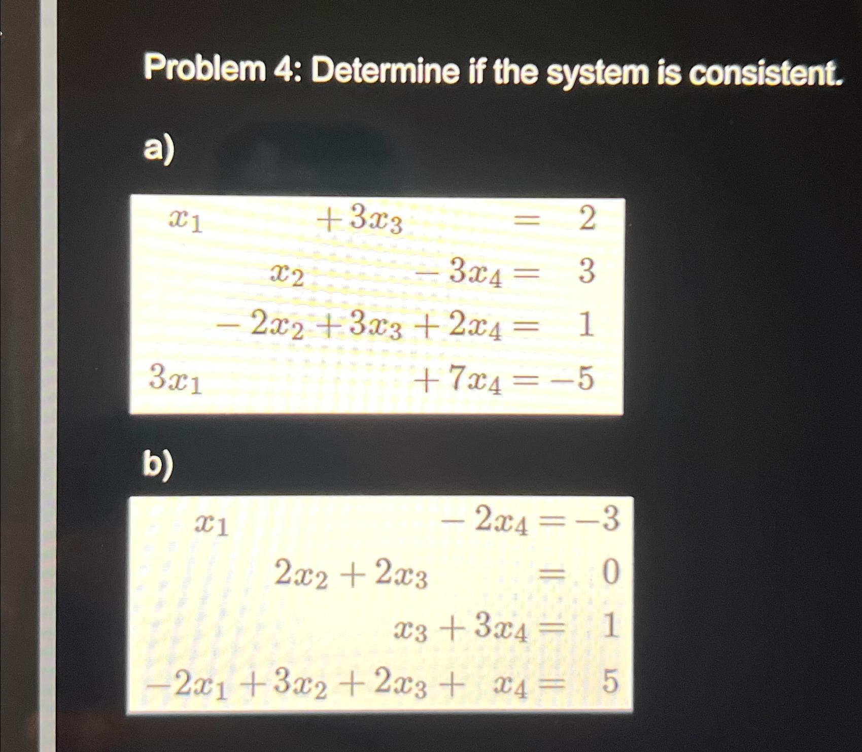 Solved Problem 4: Determine if the system is | Chegg.com