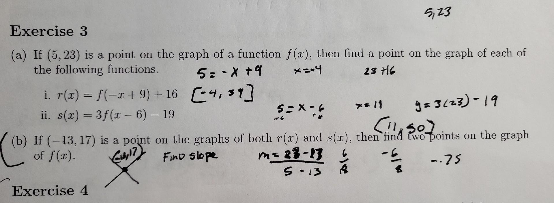 Solved (a) If (5,23) is a point on the graph of a function | Chegg.com